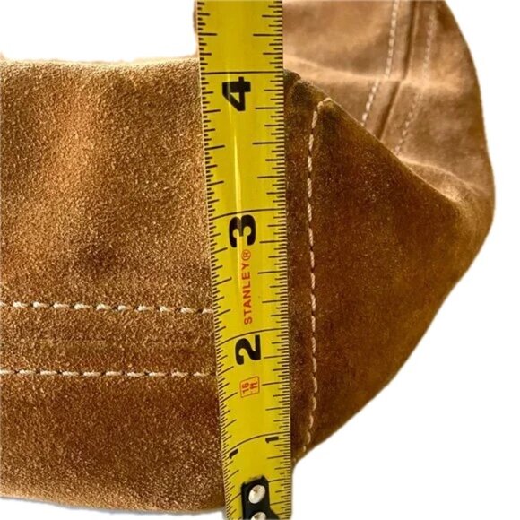 Michael Kors Brown Shoulder Hobo Bag Distressed Suede Boho Crossbody - Picture 7 of 7